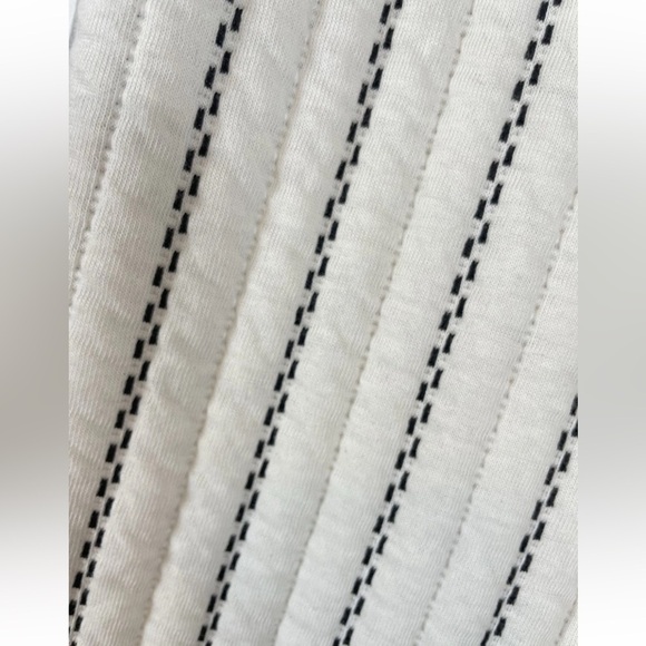 Zara Ivory Black Quilted Short Sleeve Midi Shirt Dress Women’s S Oversized - Picture 9 of 15